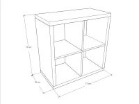 Emese 2x2 Falipolc Dupla kerettel méretrajz